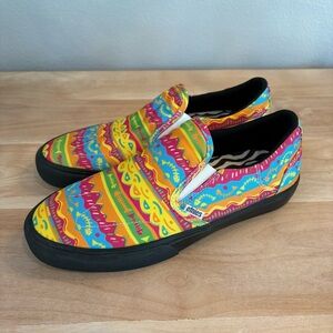 NEW Ethies Men's 11 Colorful Neon Skateboarding Canvas Slip on Marana Shoes